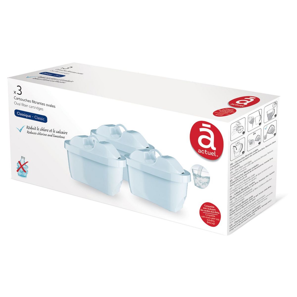 ACTUEL Cartouches filtrantes ovales 200L  X3