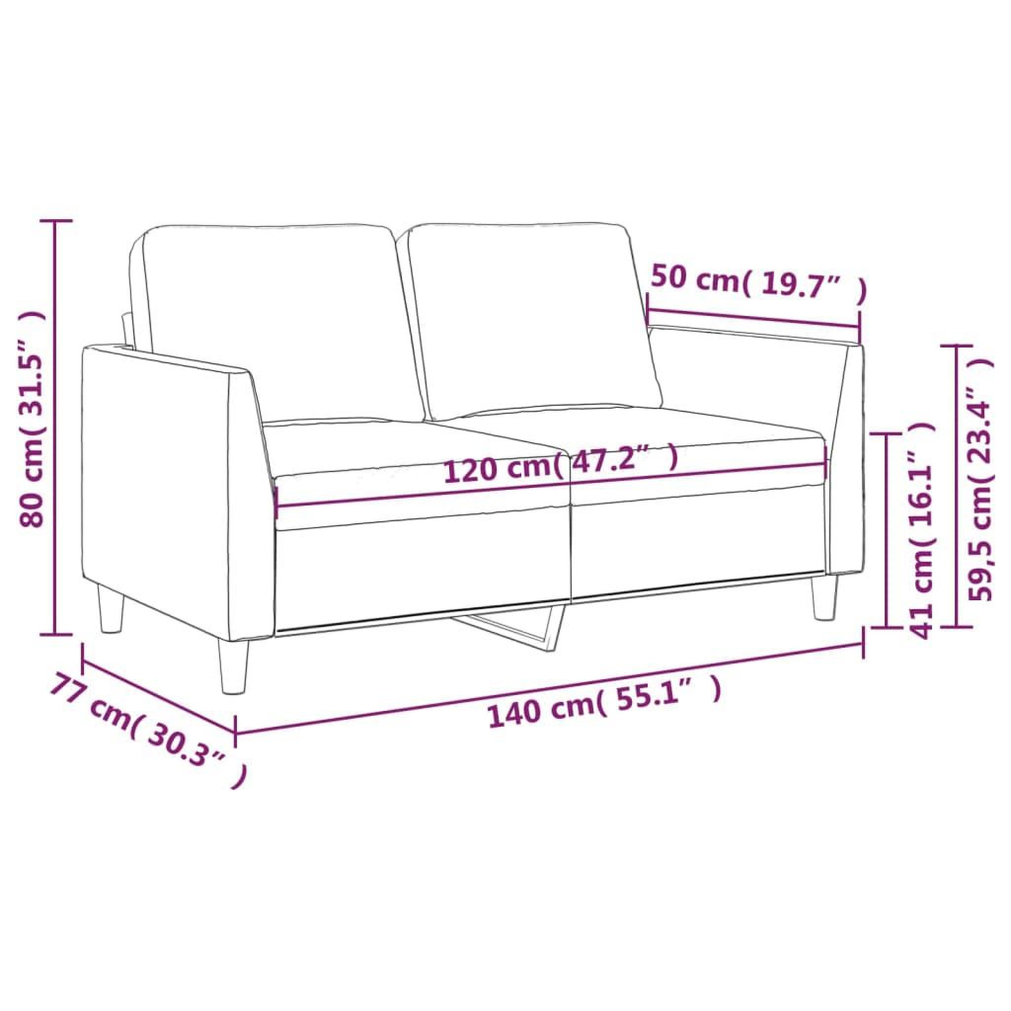 Voir la diapositive 6 : VIDAXL Canape a 2 places Rouge bordeaux 120 cm Similicuir