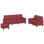 Voir la diapositive 2 : VIDAXL Ensemble de canapes 3 pcs et coussins Rouge bordeaux Similicuir