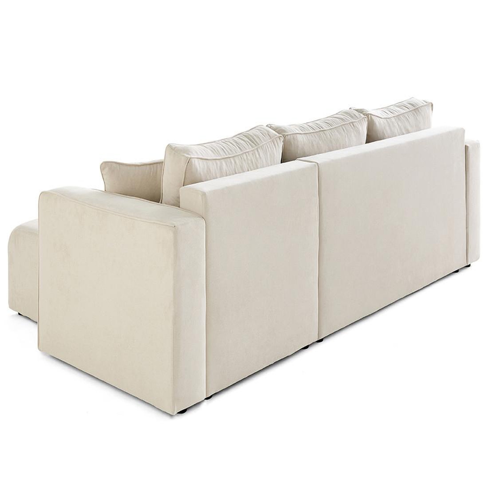 Voir la diapositive 5 : BEST MOBILIER Topaze - canapé d'angle déhoussable réversible 4 places en tissu