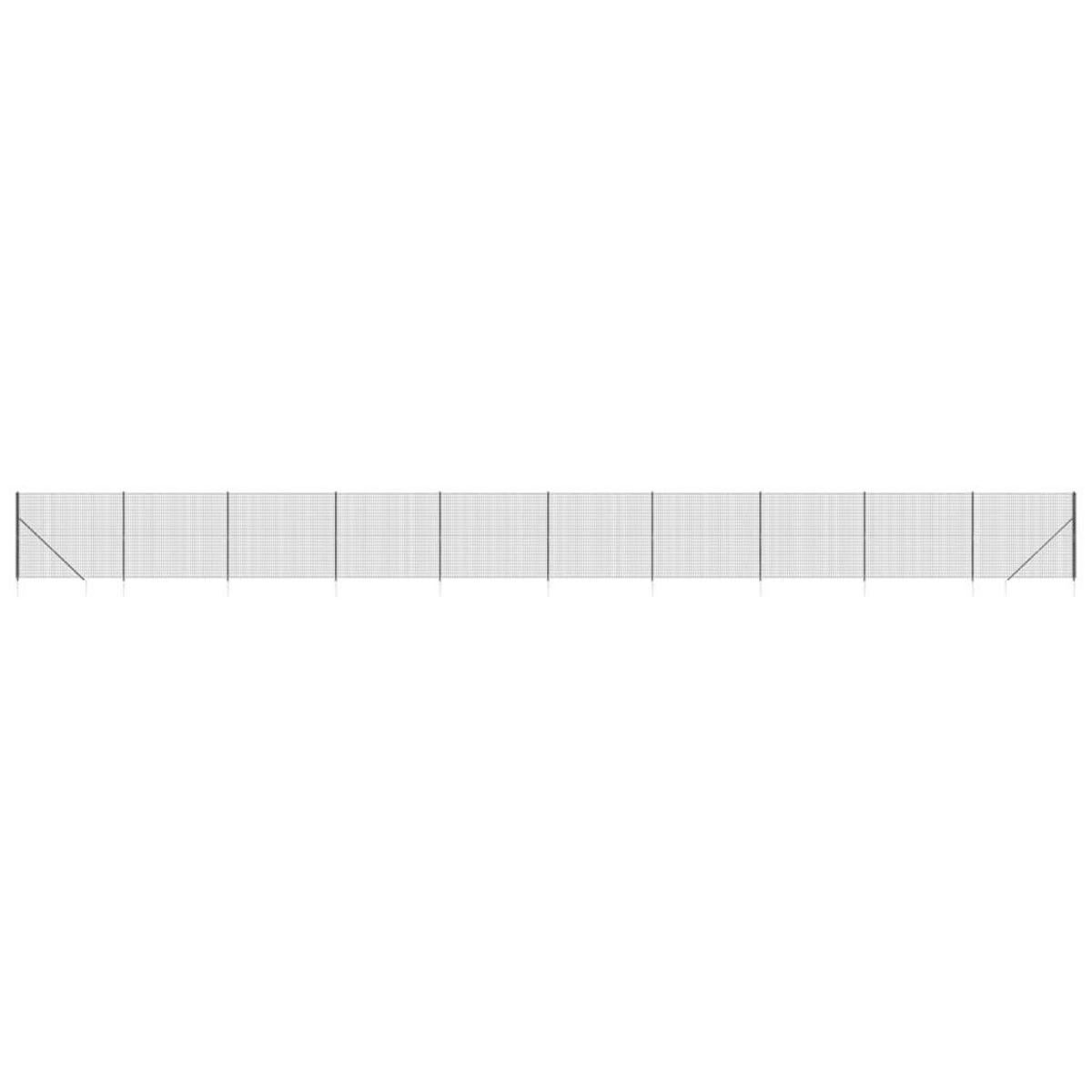 VIDAXL Cloture en treillis metallique et ancrage anthracite 2x25 m