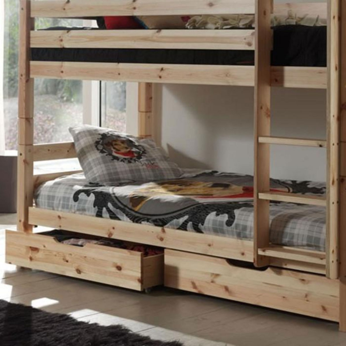 Paris Prix Lot de 2 Tiroirs de Lit  Pino  Naturel