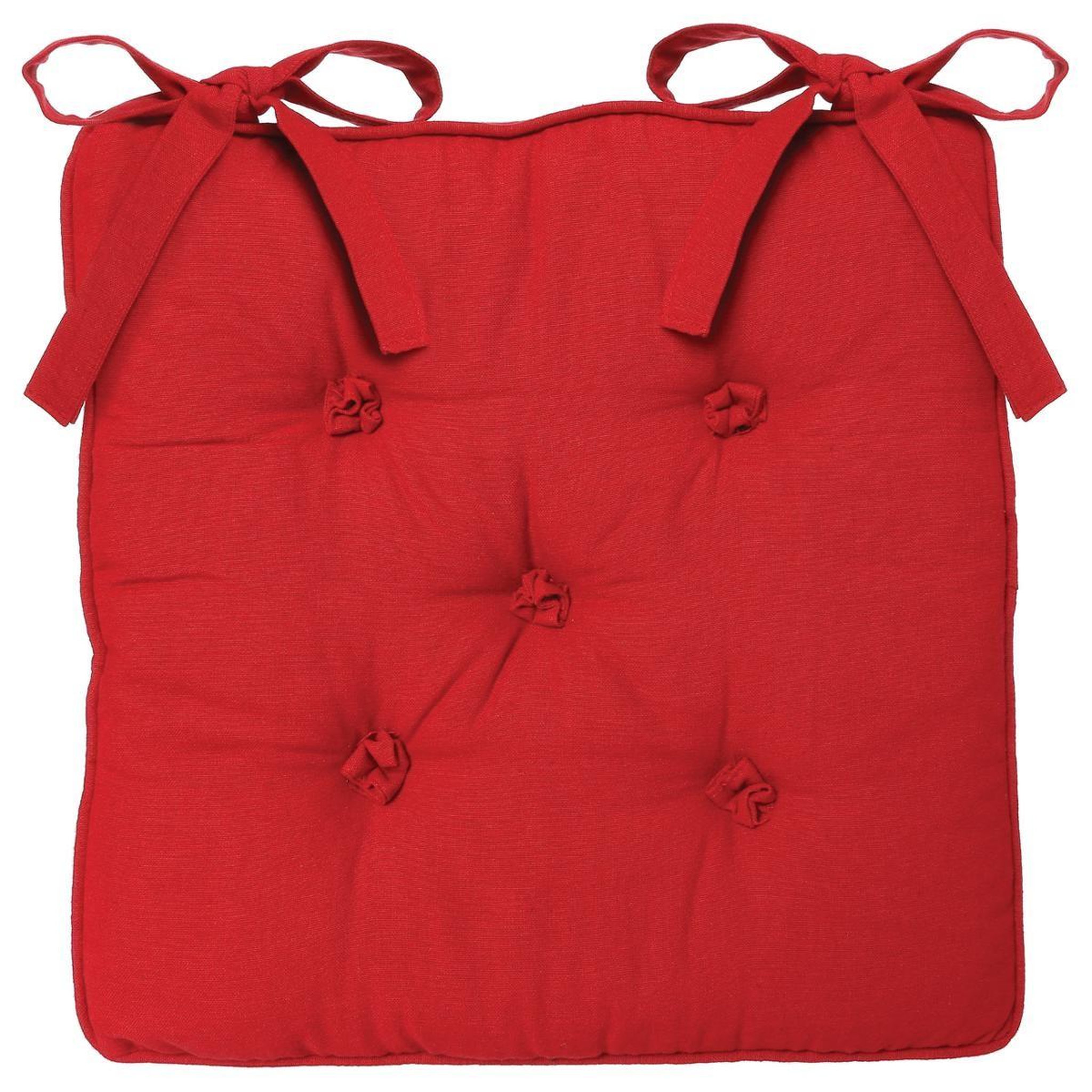 Voir la diapositive 1 : ATMOSPHERA Galette de Chaise  5 Boutons  40x40cm Rouge