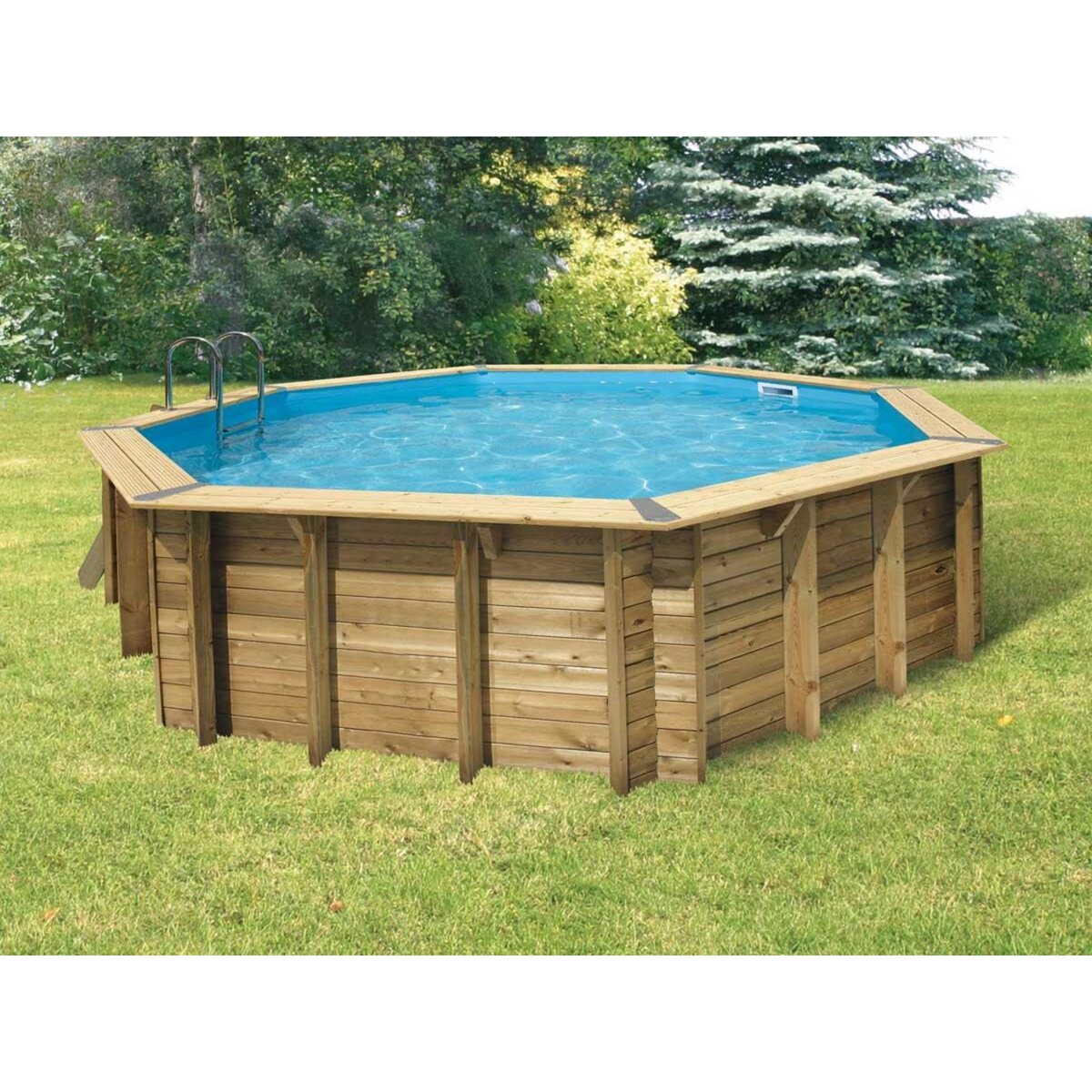 Ubbink Piscine bois Océa 5,80 x 1,30 m - Liner gris - Ubbink