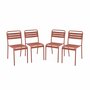 SWEEEK lot de 4 chaises de jardin acier, Amélia, L44 x P52 x H79cm