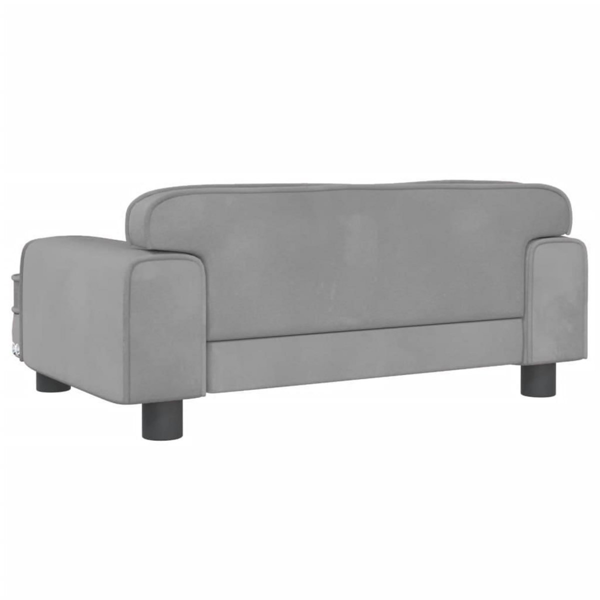 VIDAXL Canape pour enfants gris clair 70x45x30 cm velours