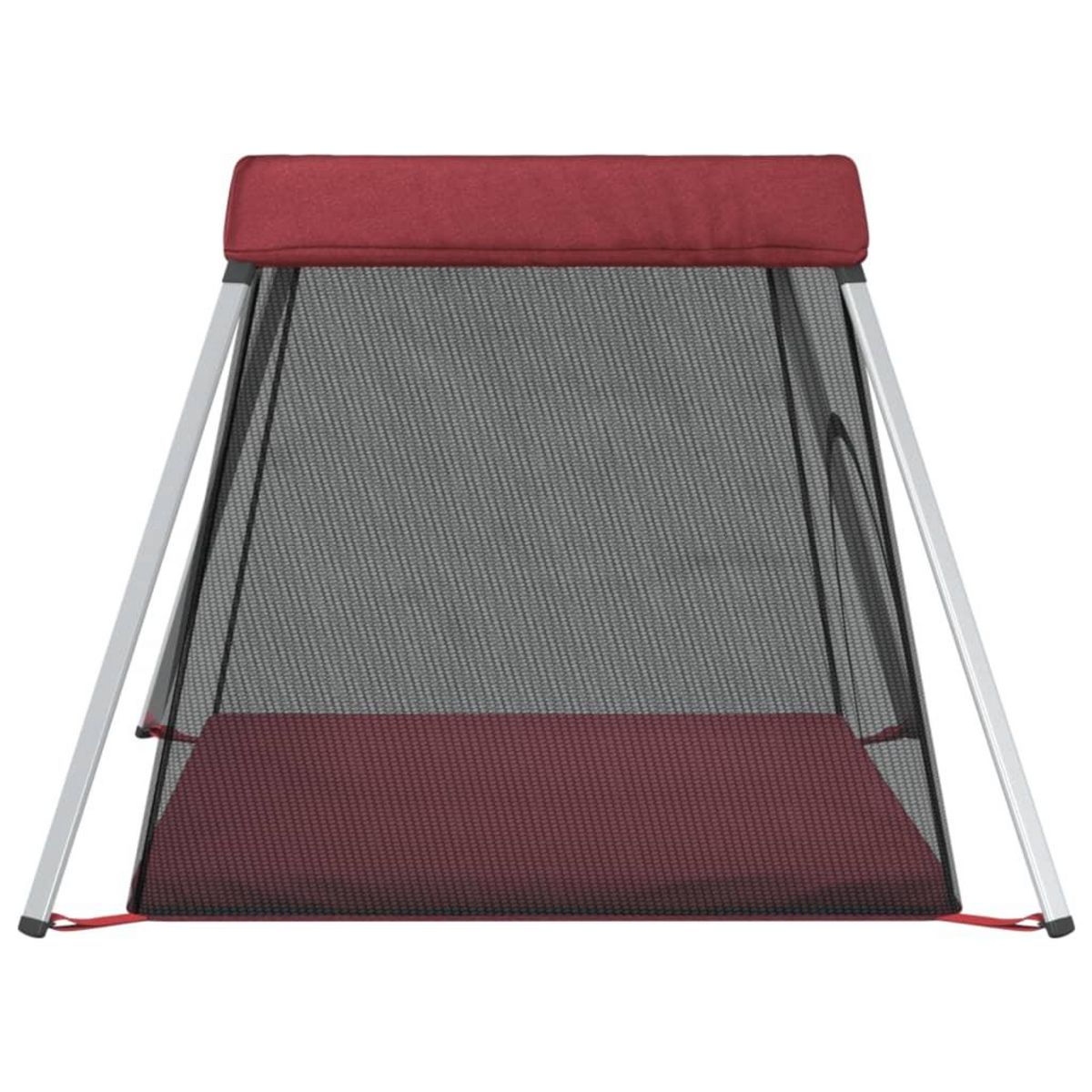 VIDAXL Parc pour bebe avec matelas Rouge Tissu de lin