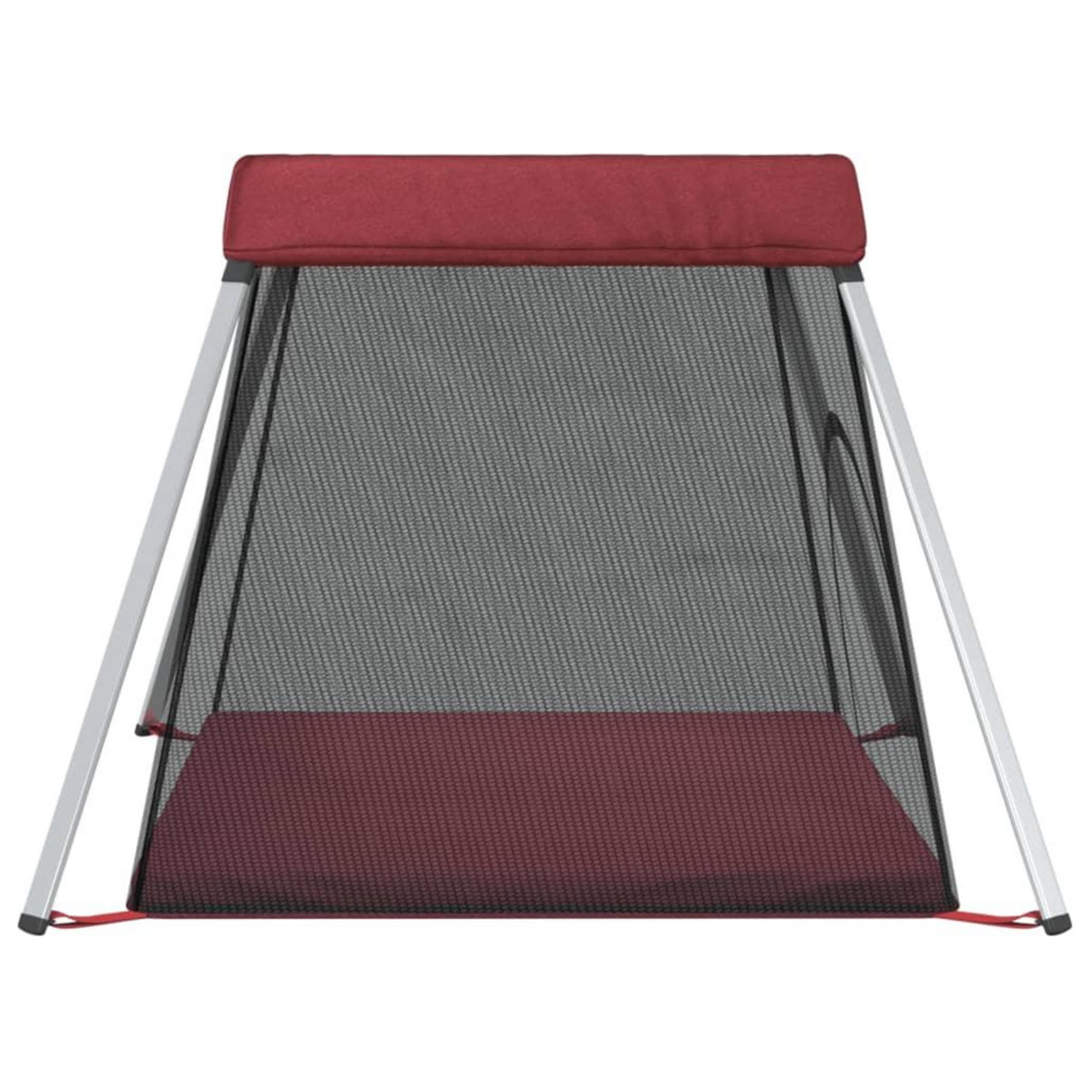 VIDAXL Parc pour bebe avec matelas Rouge Tissu de lin