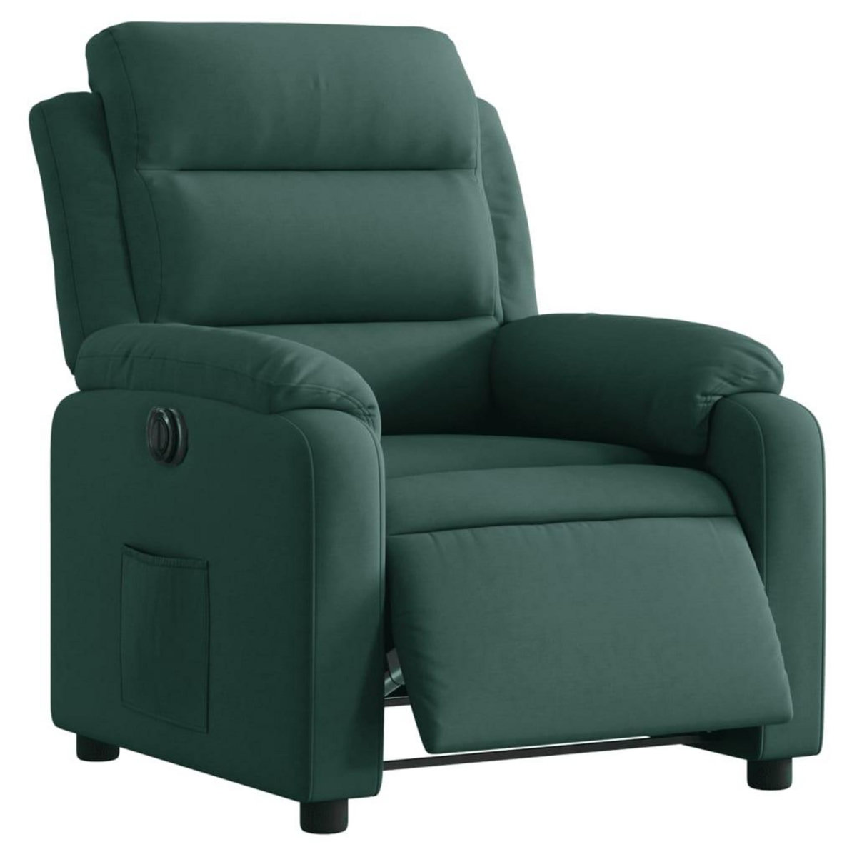 VIDAXL Fauteuil inclinable electrique vert fonce velours
