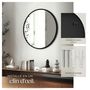 Voir la diapositive 4 : tectake Miroir mural rond Ø 50 cm noir