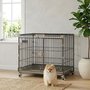 Voir la diapositive 2 : PAWHUT Cage pour Chien Pliable, Plateau Amovible, Roues avec Freins, Toit Ouvrant Verrouillable, Porte de Nourrissage, Niche Chien Interieur pour Petits et Moyens Chiens, 60,5x45,5x54,5cm, Noir