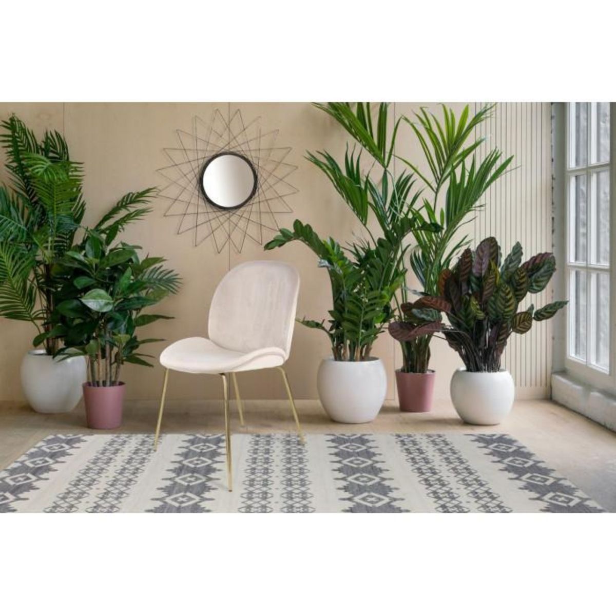 Paris Prix Lot de 2 Chaises Design  Charlize  90cm Beige & Or