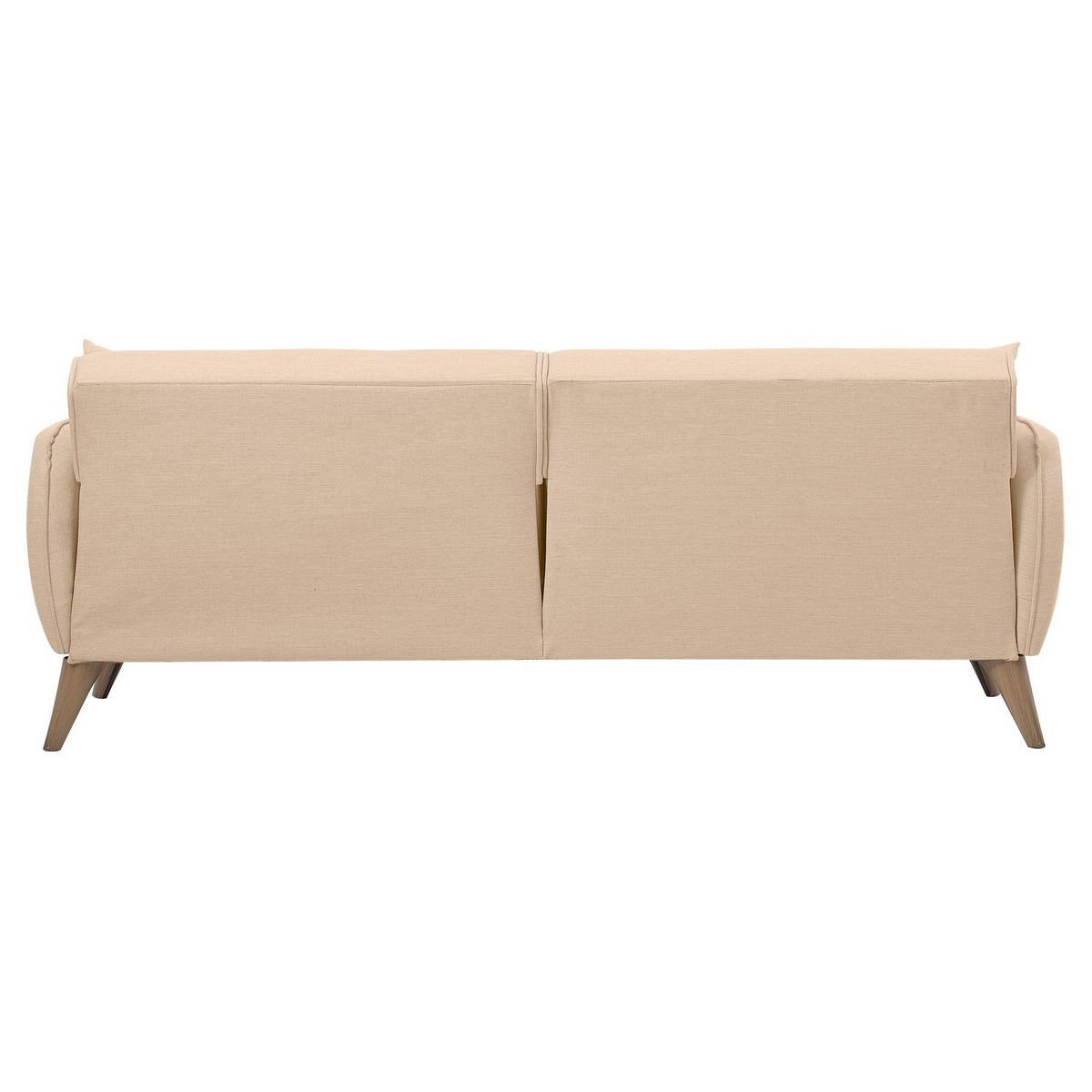 Canapé droit convertible 3 places tissu pieds bois clair BONJO