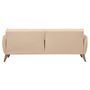 Voir la diapositive 4 : Canapé droit convertible 3 places tissu pieds bois clair BONJO
