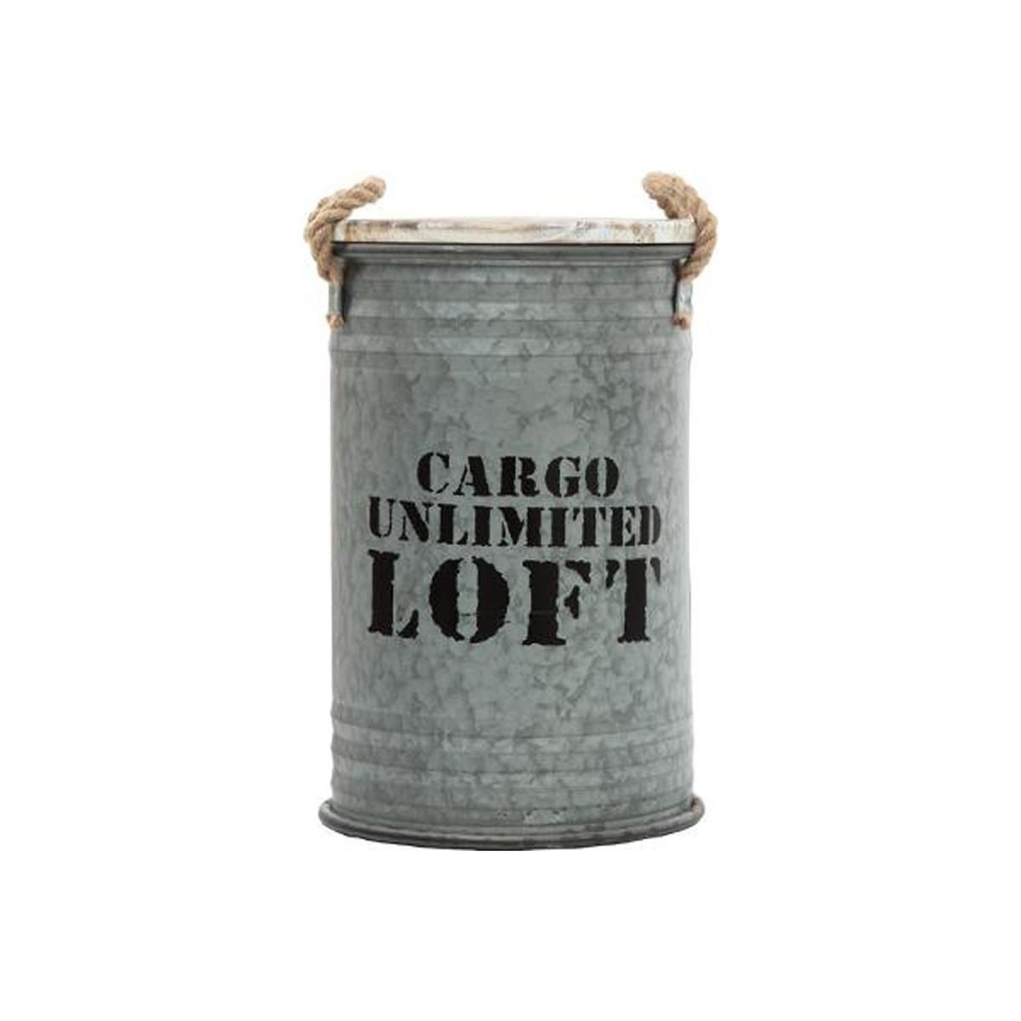Voir la diapositive 4 : ATMOSPHERA Lot de 3 Coffres Bidon Design  Loft  51cm Gris