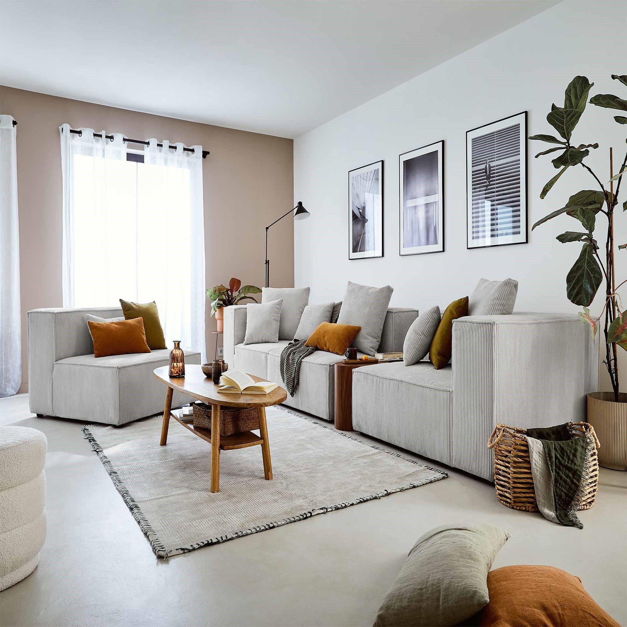 Voir la diapositive 4 : LISA DESIGN Colombine - module d'assise droit - en velours côtelé
