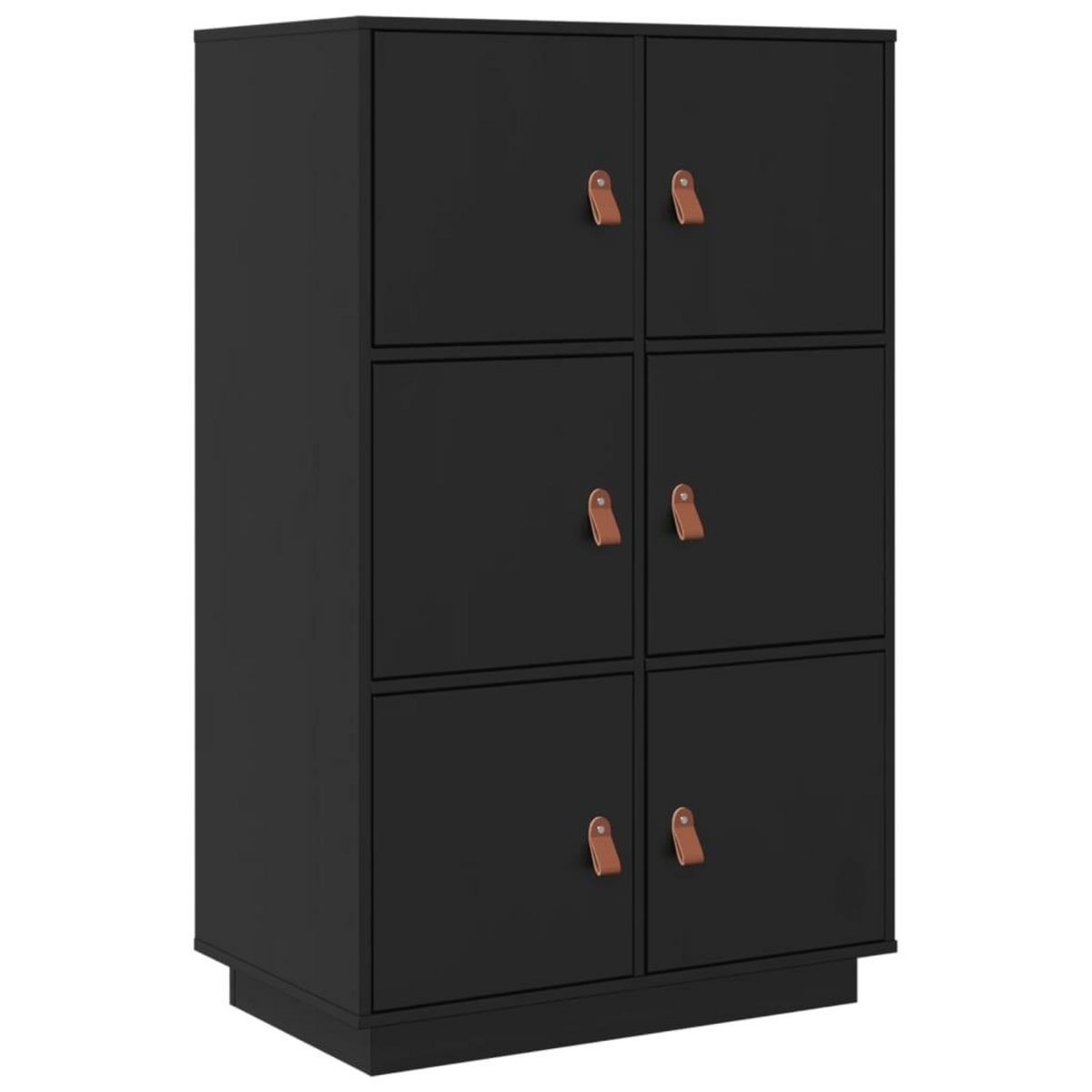 VIDAXL Buffet haut Noir 67x40x108,5 cm Bois massif de pin