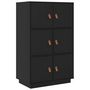 Voir la diapositive 2 : VIDAXL Buffet haut Noir 67x40x108,5 cm Bois massif de pin
