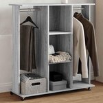 VIDAXL Garde-robe avec roues sonoma gris 102x38x110 cm bois ingenierie