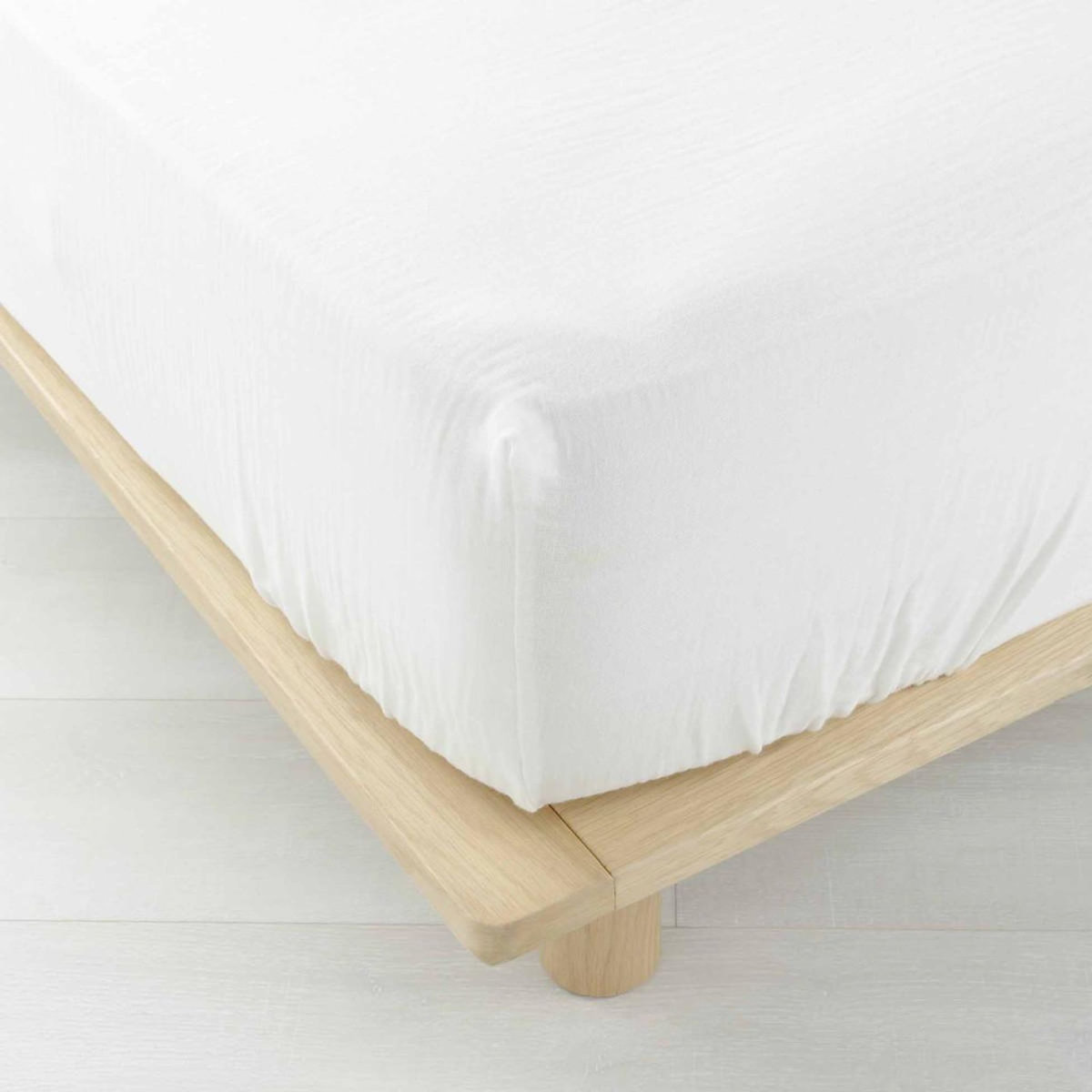 Paris Prix Drap Housse en Gaze de Coton  Angelia  140x190cm Blanc
