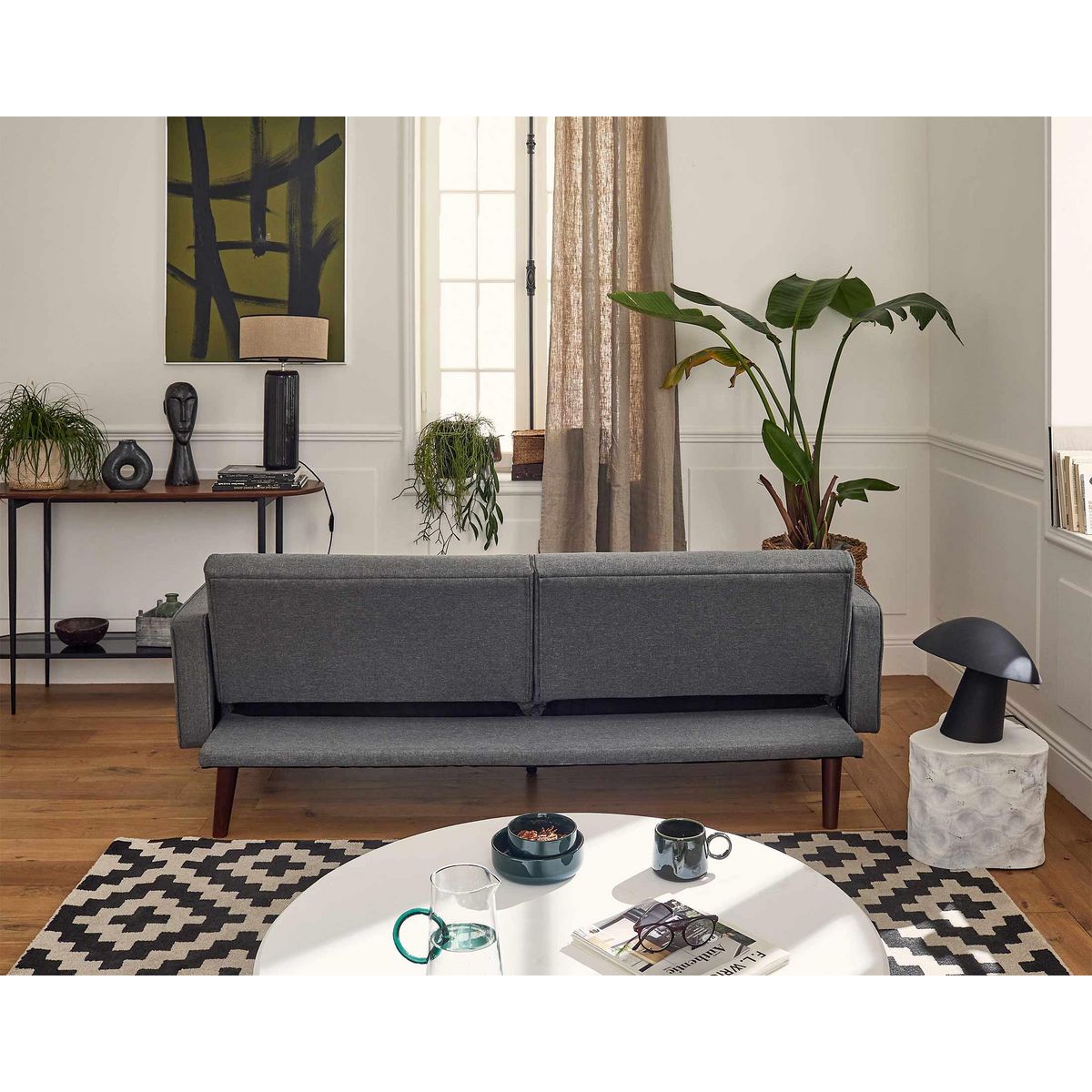 BEST MOBILIER Babylone - canapé convertible clic-clac - 2 places - en tissu