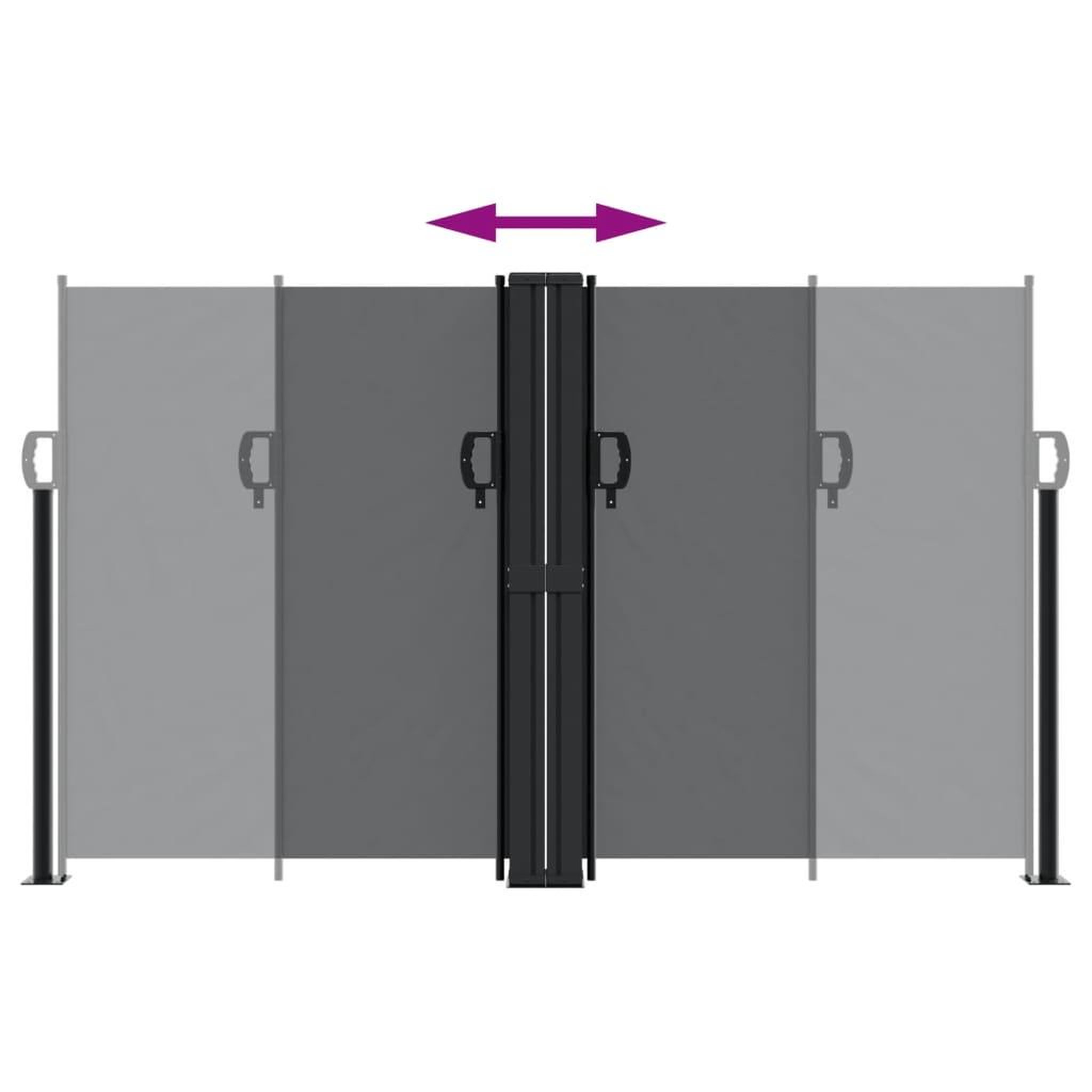 Voir la diapositive 5 : VIDAXL Auvent lateral retractable noir 140x600 cm