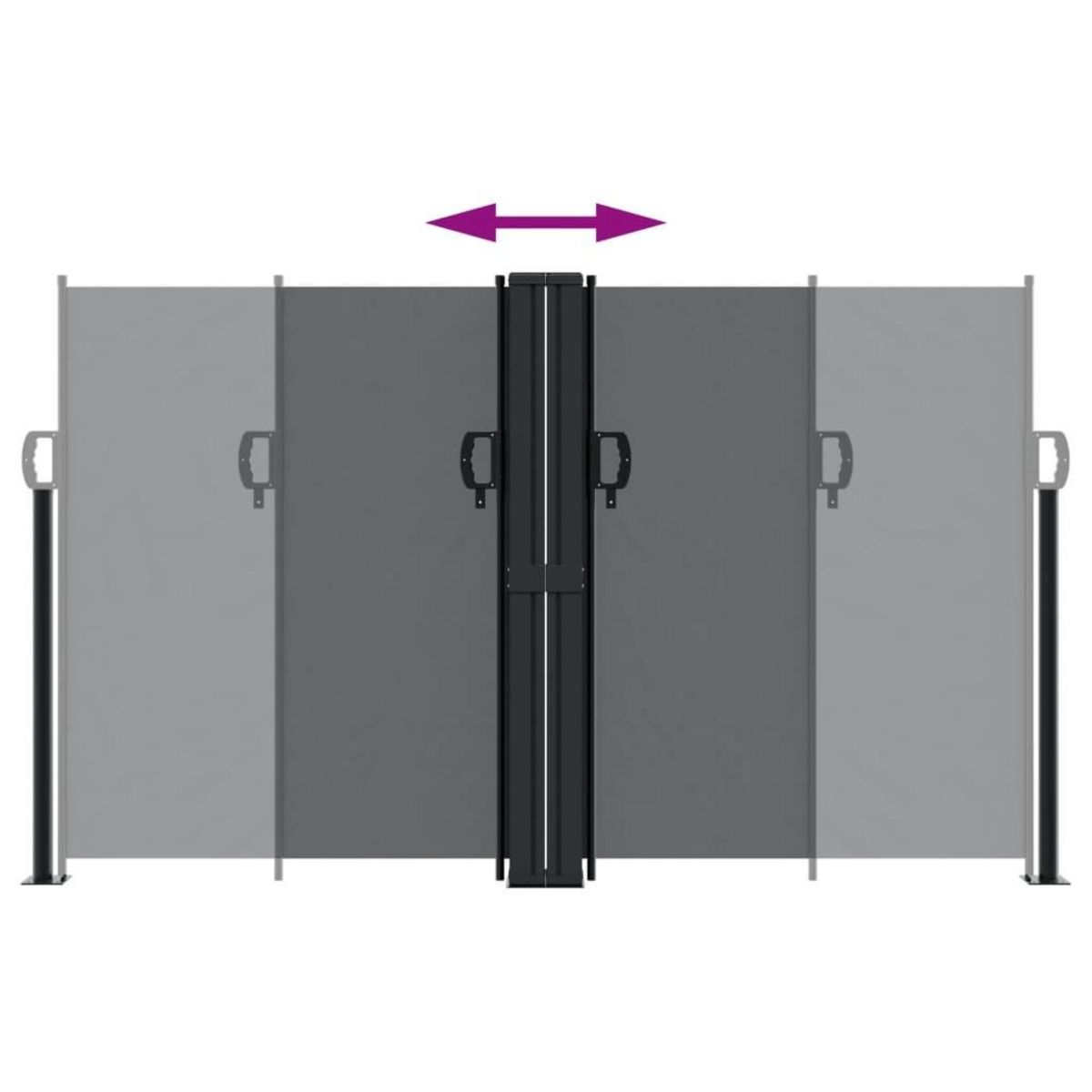 VIDAXL Auvent lateral retractable noir 140x600 cm