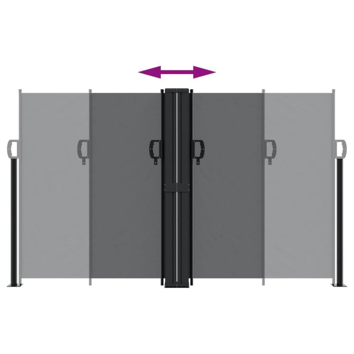 VIDAXL Auvent lateral retractable noir 140x600 cm