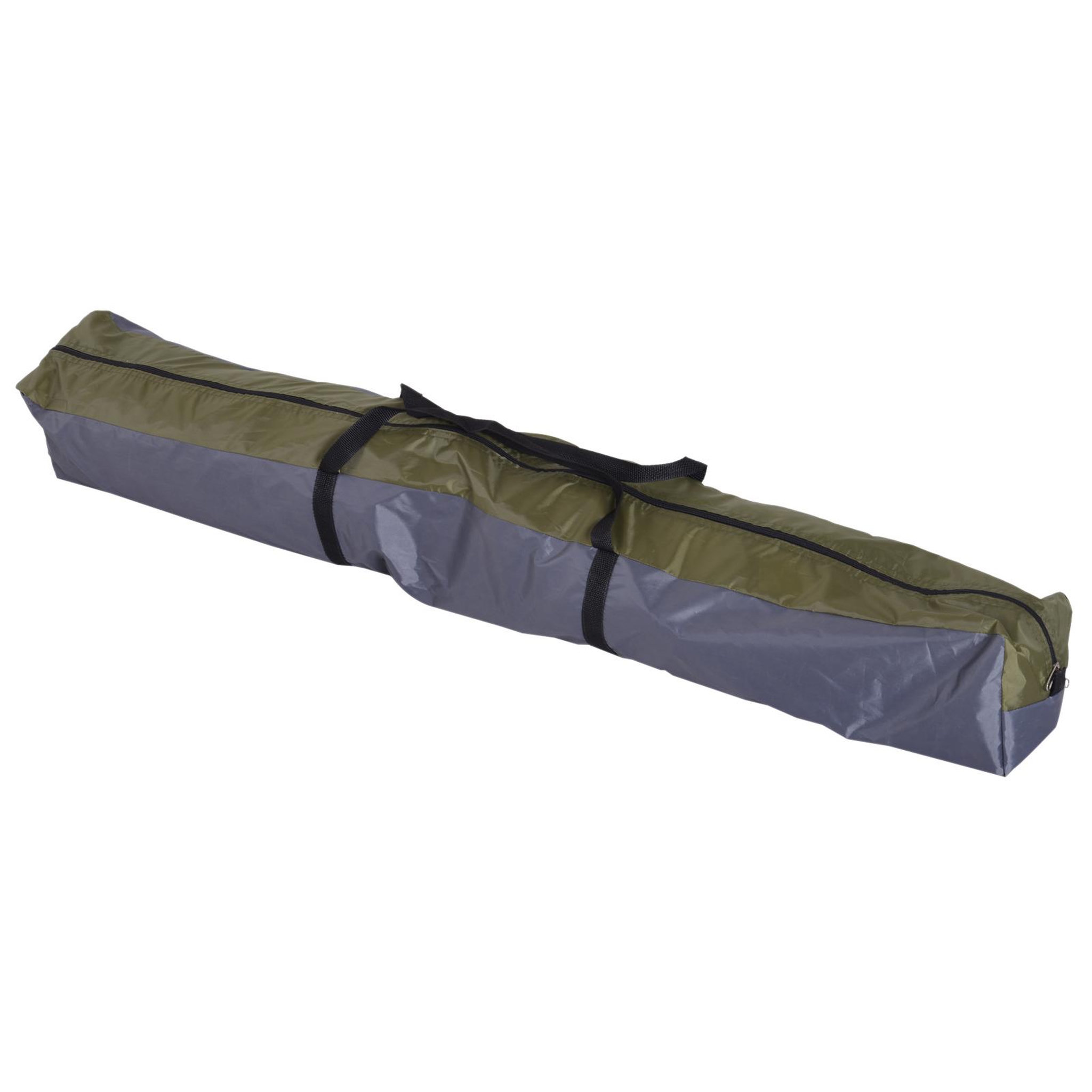 Voir la diapositive 5 : OUTSUNNY Tente de camping familiale 4 personnes montage instantanée pop-up 4 fenêtres pare-soleil dim. 2,4l x 2,4l x 1,95h m fibre verre polyester vert gris