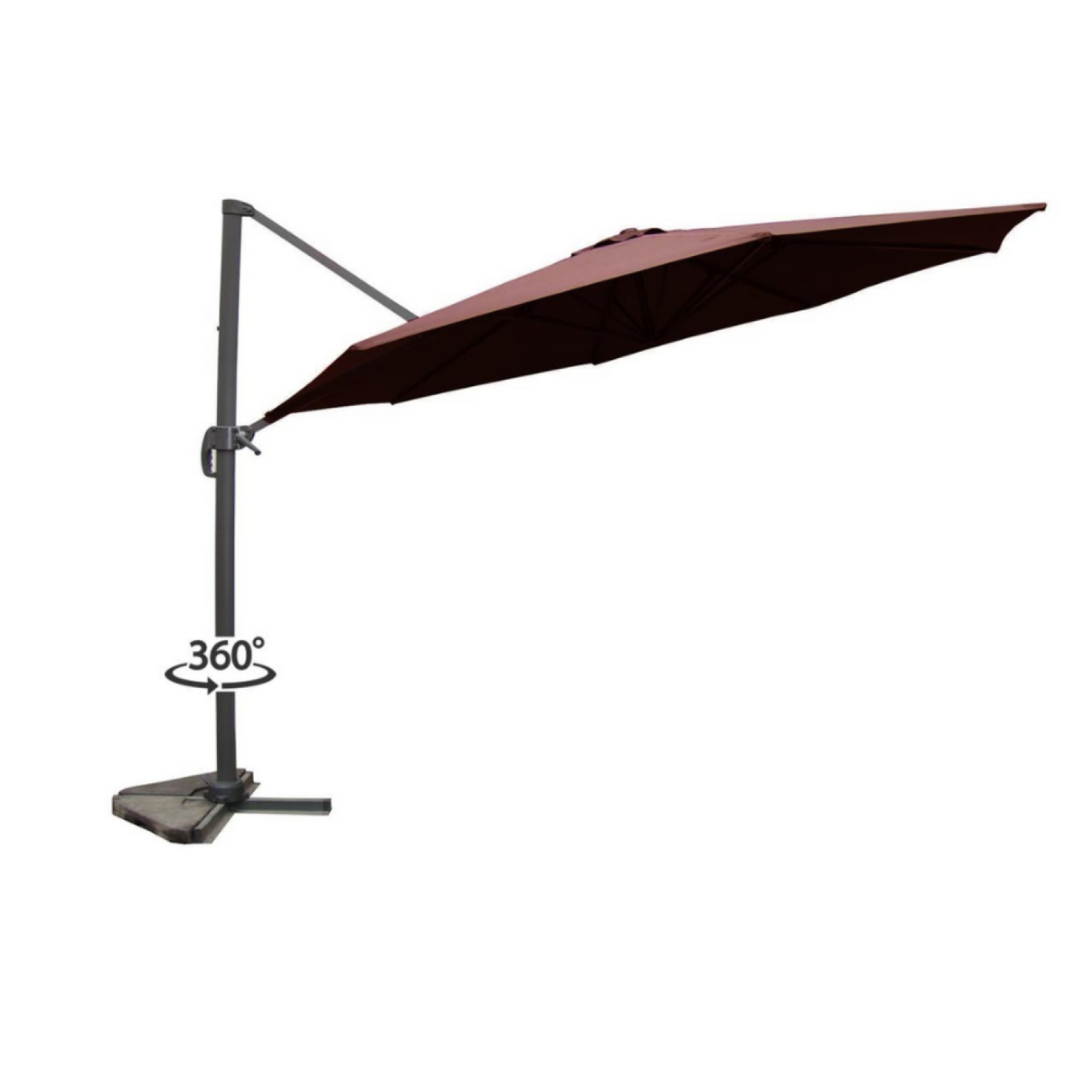 CONCEPT USINE Parasol déporté et rotatif diamètre 3,5m chocolat CASTILLO