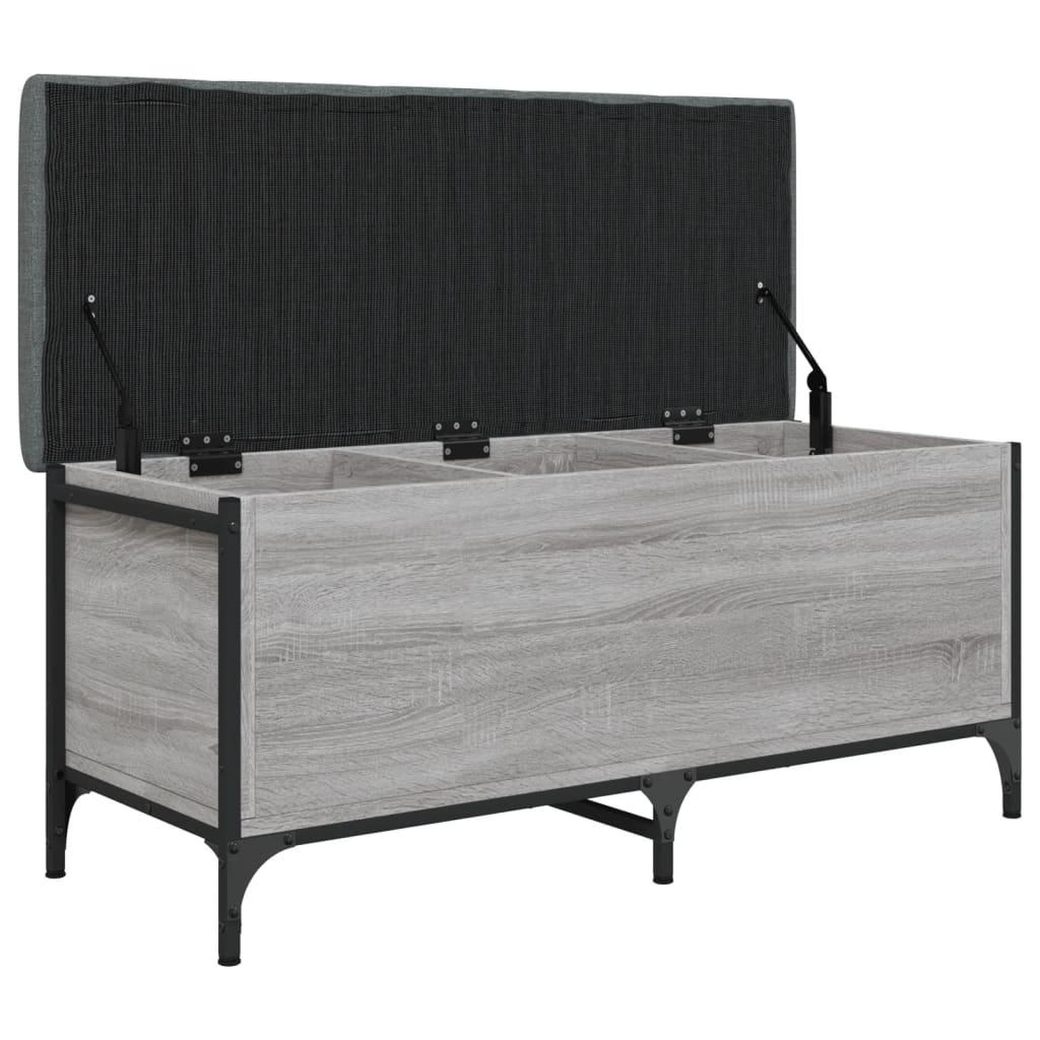 Voir la diapositive 5 : VIDAXL Banc de rangement sonoma gris 102x42x45 cm bois d'ingenierie