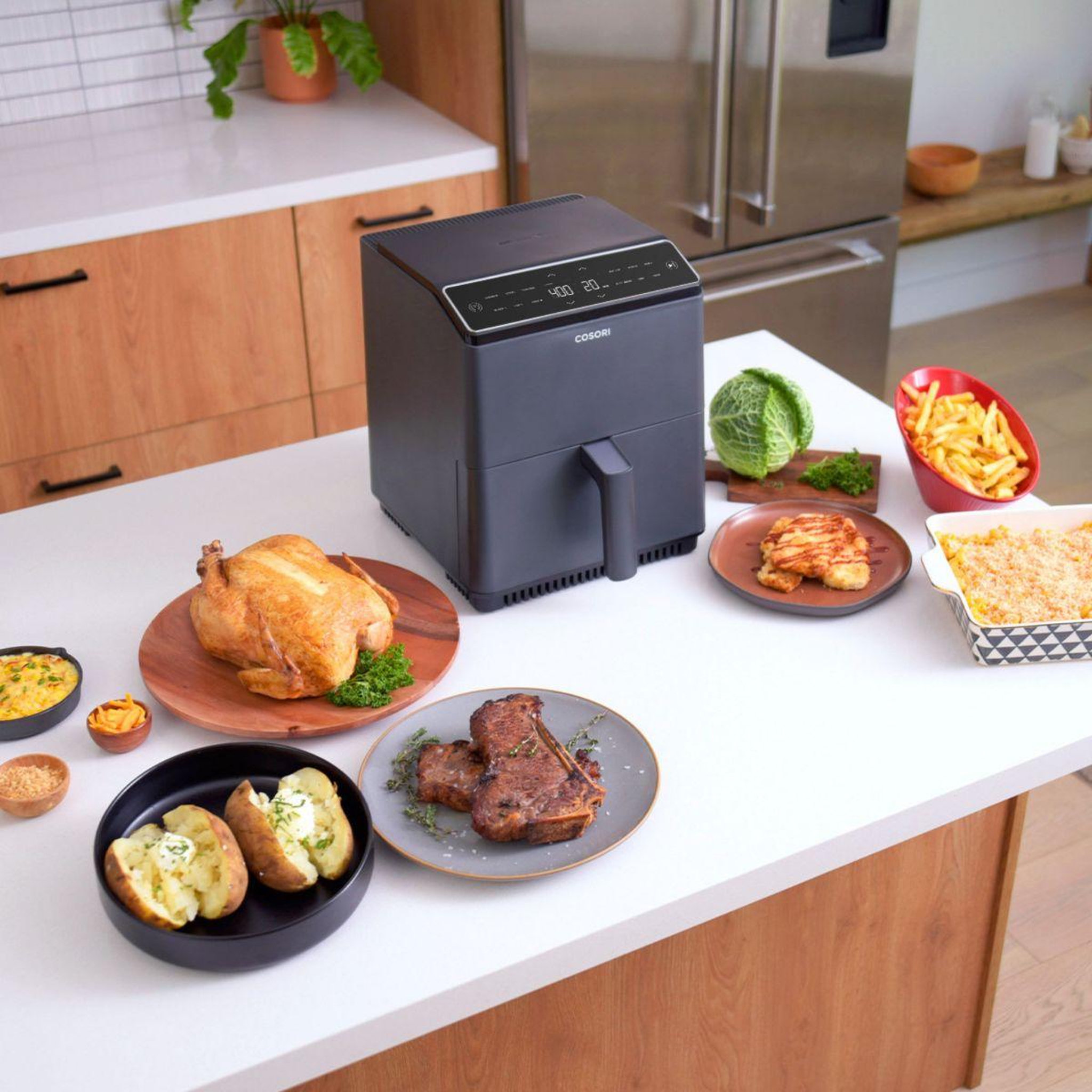 Voir la diapositive 5 : COSORI Friteuse sans huile Dual Blaze Noir + grille