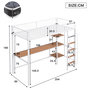 Voir la diapositive 3 : MERAX Lit mezzanine 90x200cm métal et bois coloris blanc