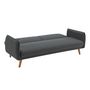 Voir la diapositive 3 : CONCEPT USINE Canapé scandinave convertible 3 places en tissu gris foncé NORA