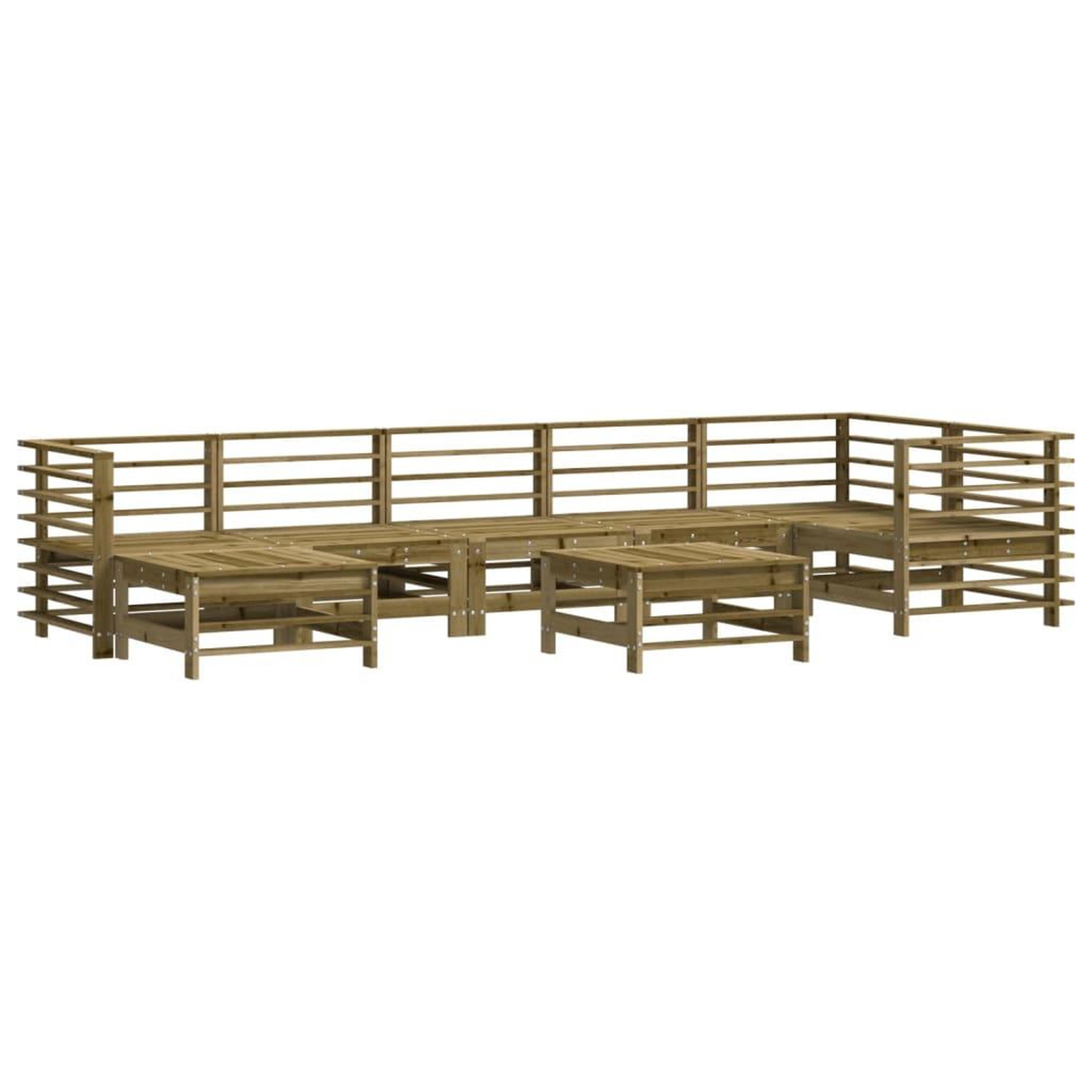 Voir la diapositive 3 : VIDAXL Salon de jardin 8 pcs avec coussins bois de pin impregne