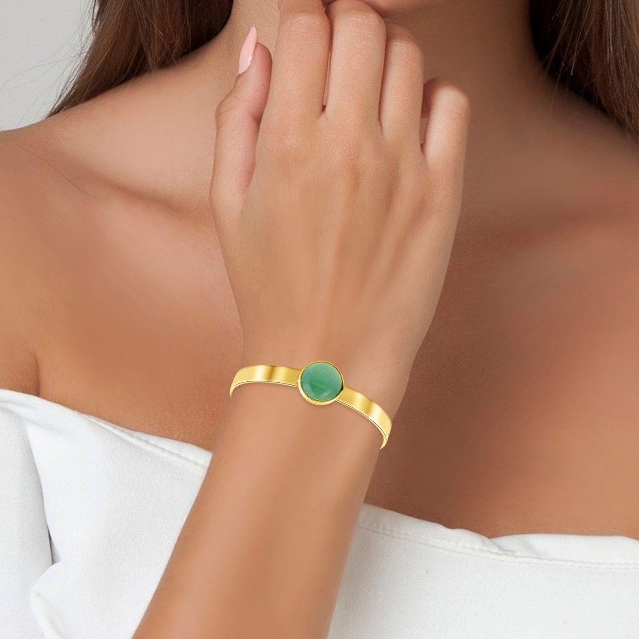 Voir la diapositive 2 : SC BOHEME Bracelet SC Bohème orné d'une pierre malachite