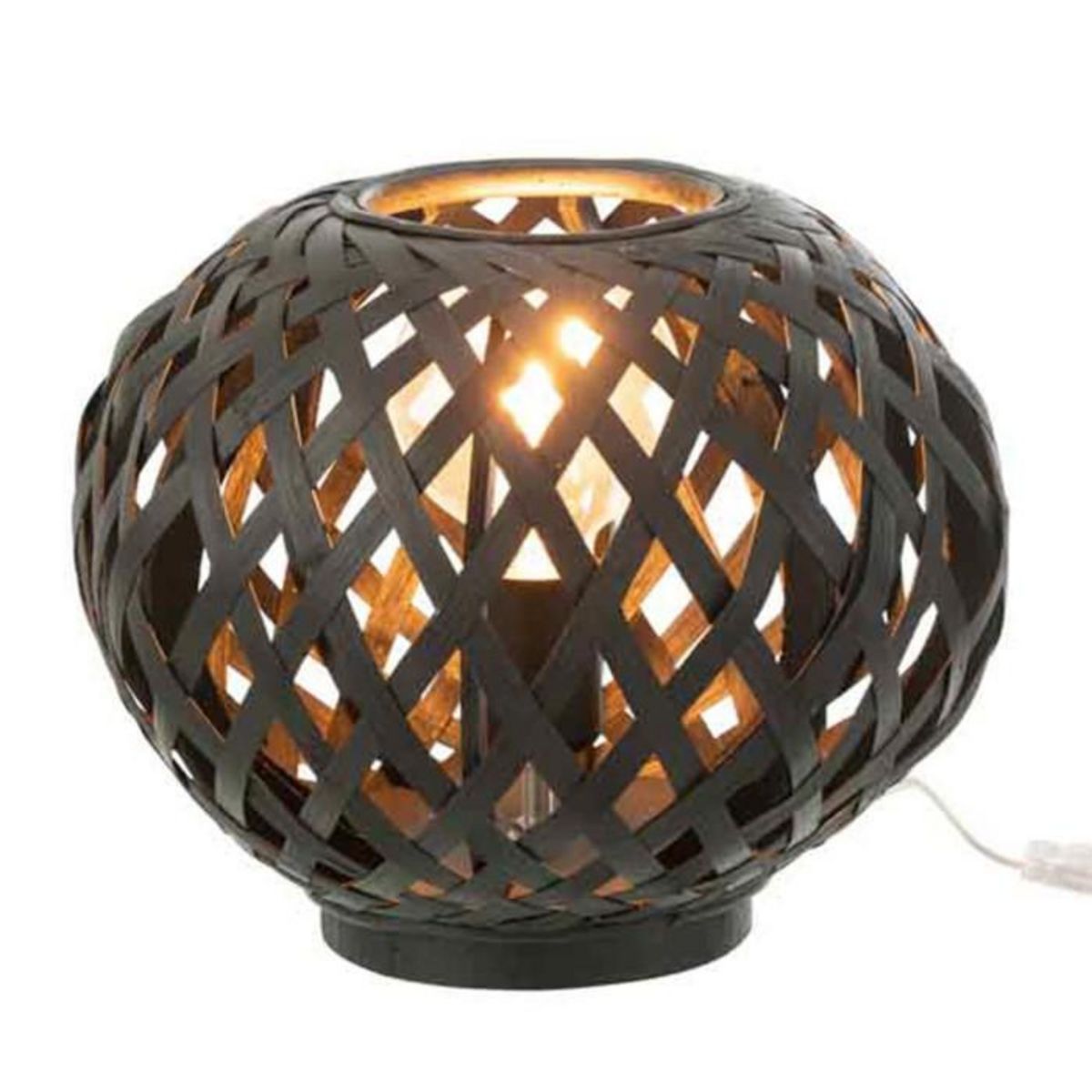 Paris Prix Lampe à Poser en Bambou  Holga  30cm Noir