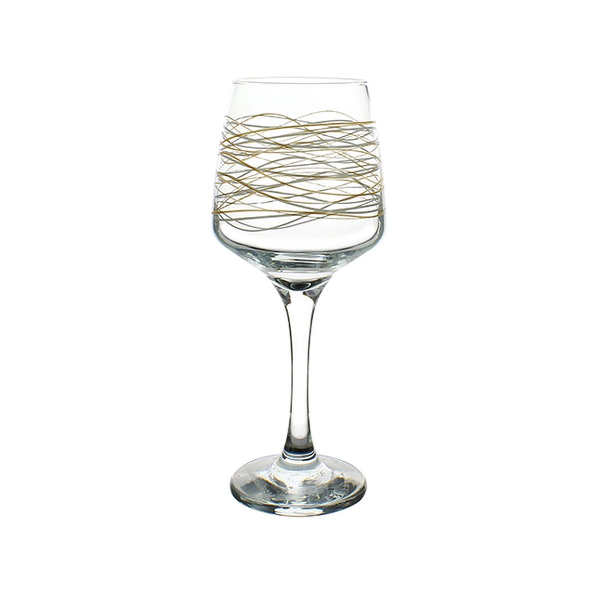 Set 3 verres à pied 33cl double filet or et blanc GLAMOUR 
