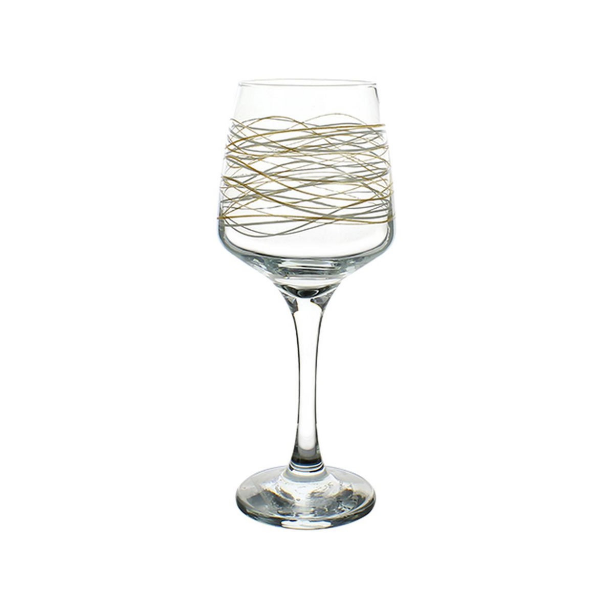 Set 3 verres à pied 33cl double filet or et blanc GLAMOUR 