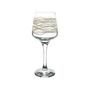 Voir la diapositive 2 : Set 3 verres à pied 33cl double filet or et blanc GLAMOUR 