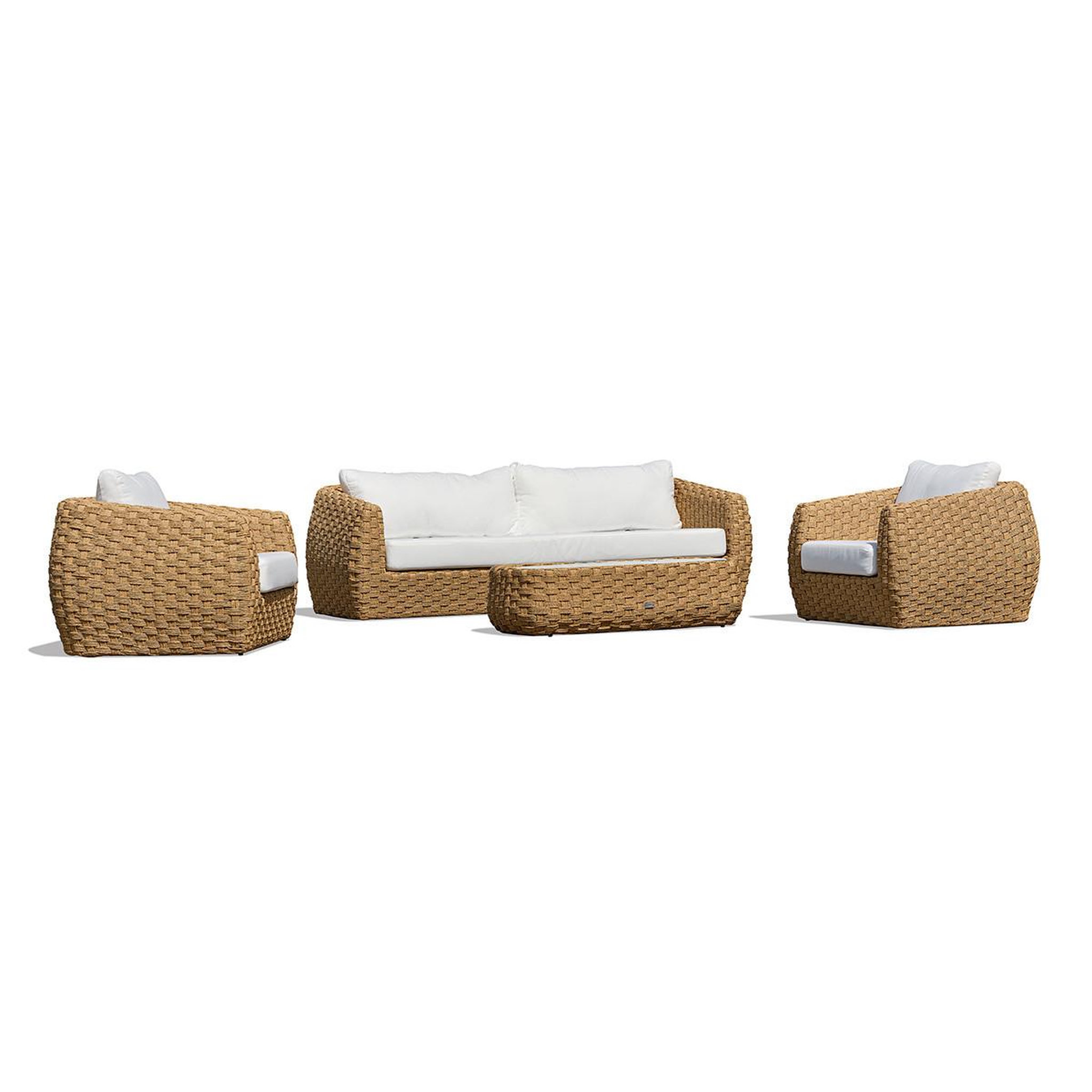 Paris Prix Salon de jardin 5 places  ramatuelle  220cm naturel & blanc
