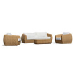Paris Prix Salon de Jardin 5 Places  Ramatuelle  220cm Naturel & Blanc