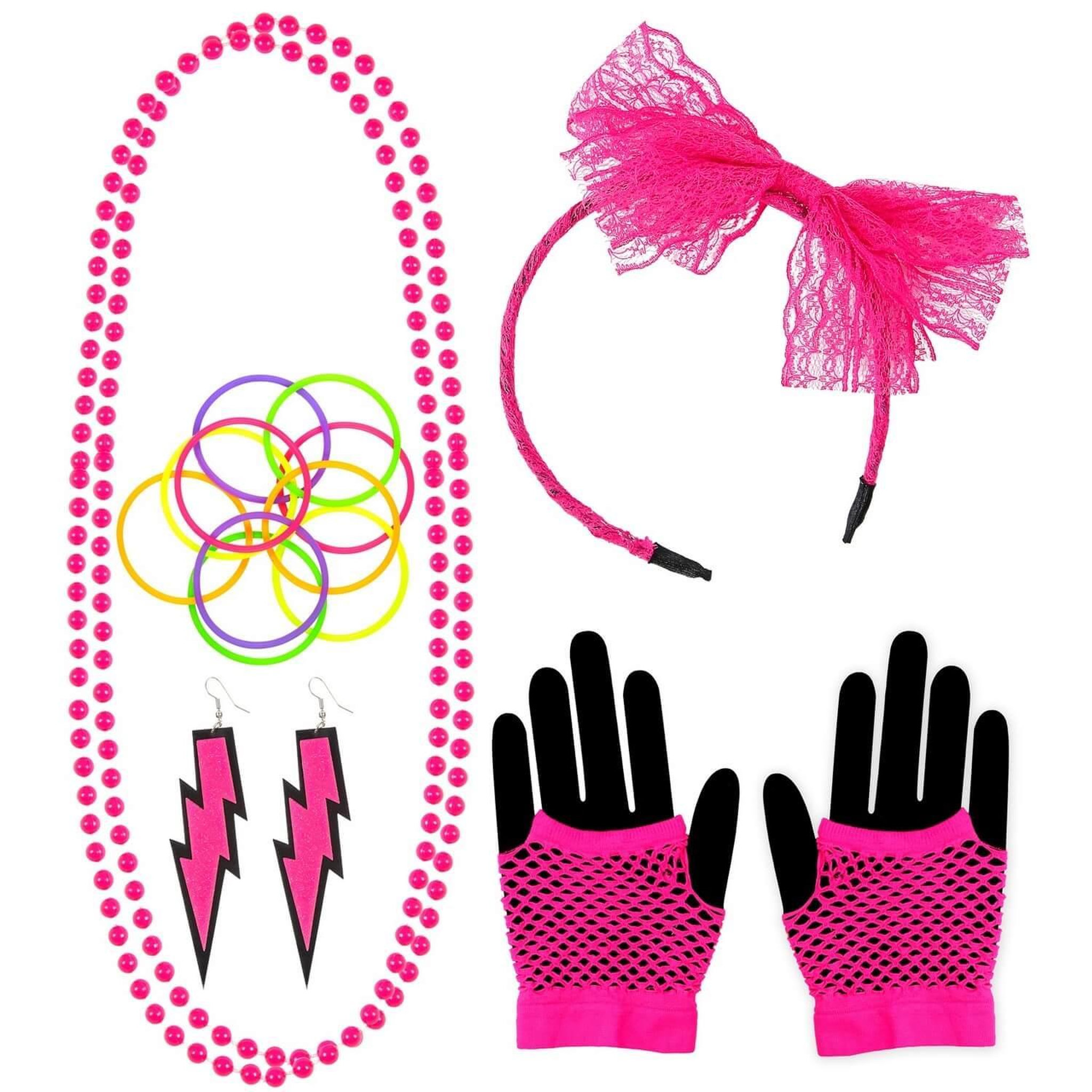Voir la diapositive 2 : WIDMANN Set d'accessoires Mode Annees 80 - Femme