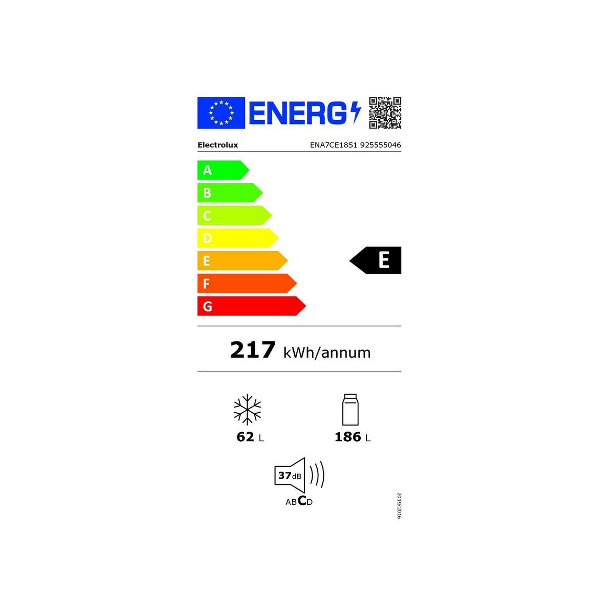 Voir la diapositive 2 : ELECTROLUX Réfrigérateur combiné intégrable à glissières 248l - ena7ce18s1