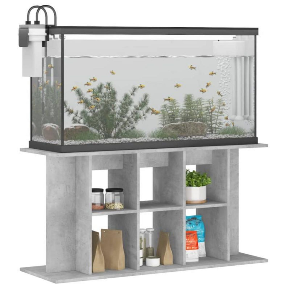VIDAXL Support pour aquarium gris béton 120x40x60 cm bois d ingénierie