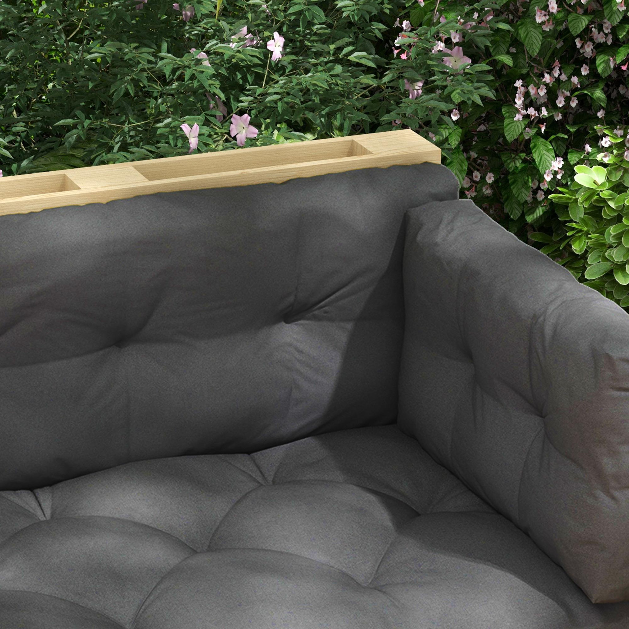 Voir la diapositive 6 : OUTSUNNY Ensemble de 3 coussins d'extérieur assise dossier latéral canapé gris