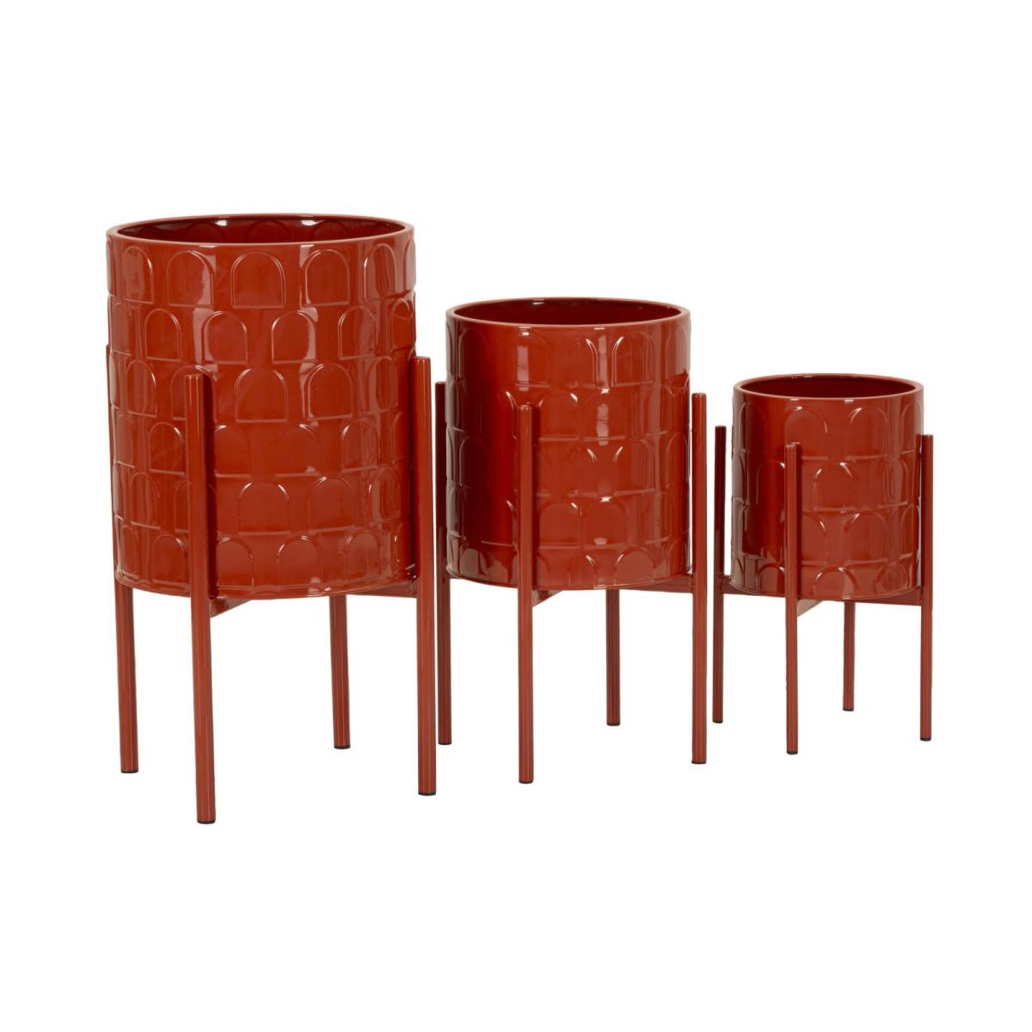 Voir la diapositive 2 : Paris Prix Lot de 3 cache-pots sur pied  archy  56cm rouge