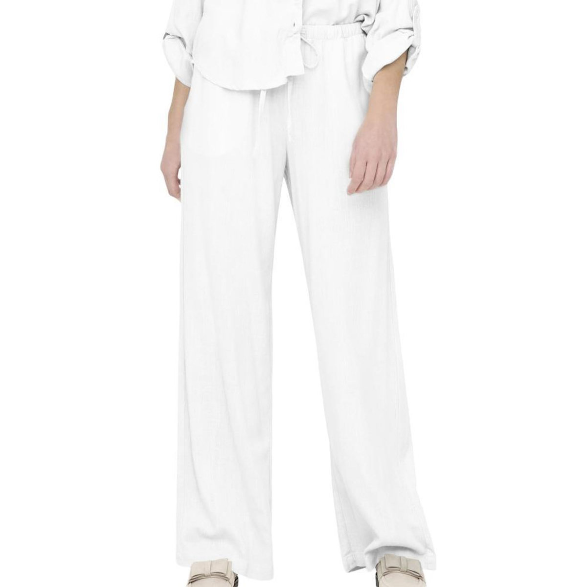 JACQUELINE DE YONG Pantalon fluide Blanc Femme JDY Caya