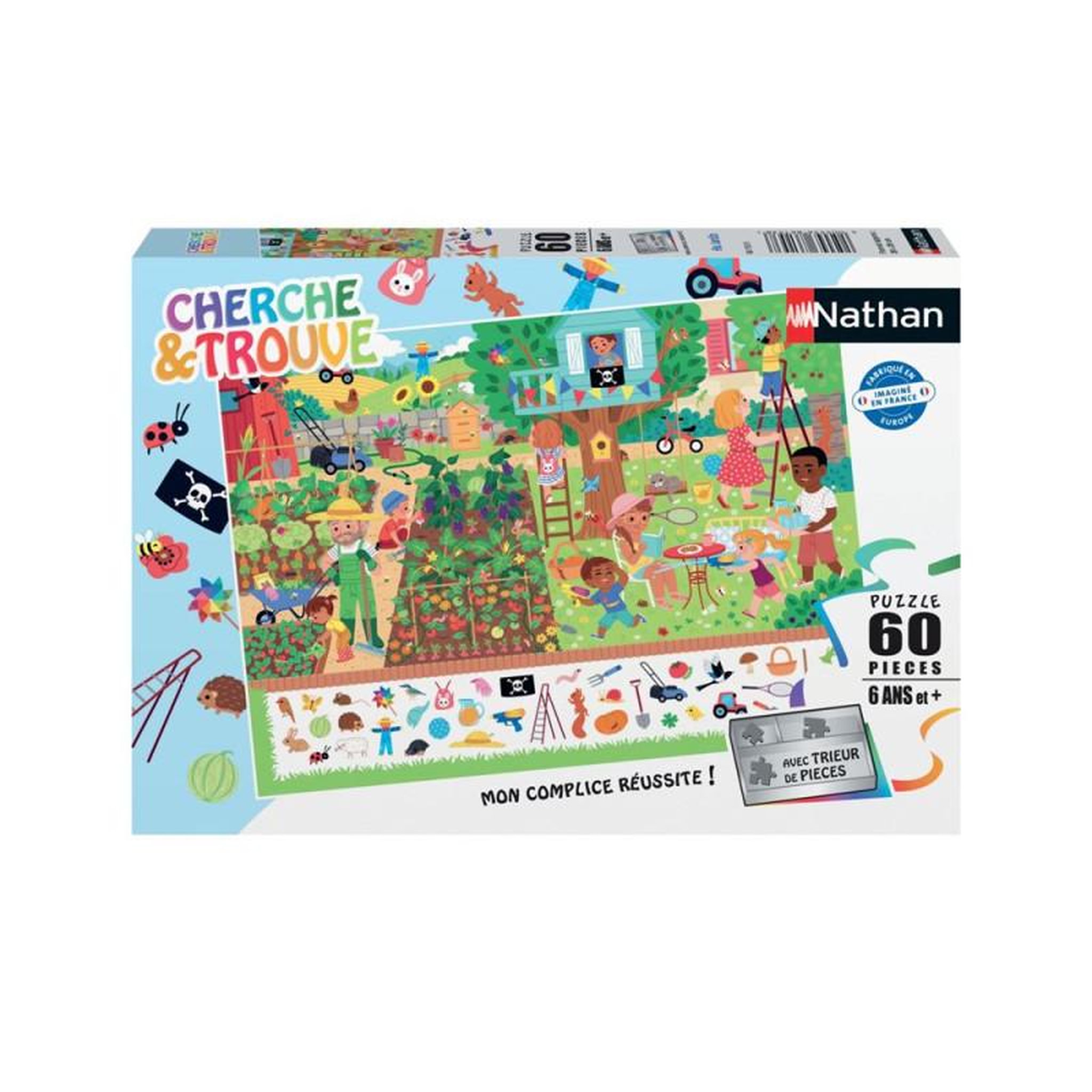 Nathan Puzzle enfant 60 pièces – Cherche et trouve Au jardin – Nathan