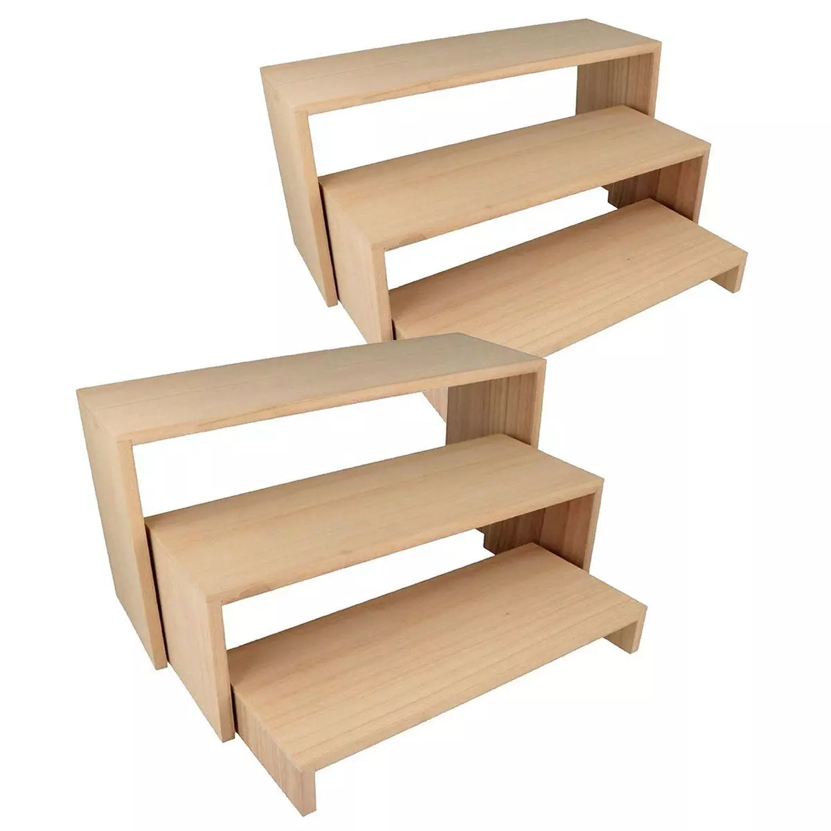 Artemio 2 blocs de 3 étagères escalier en bois 18 x 35 cm